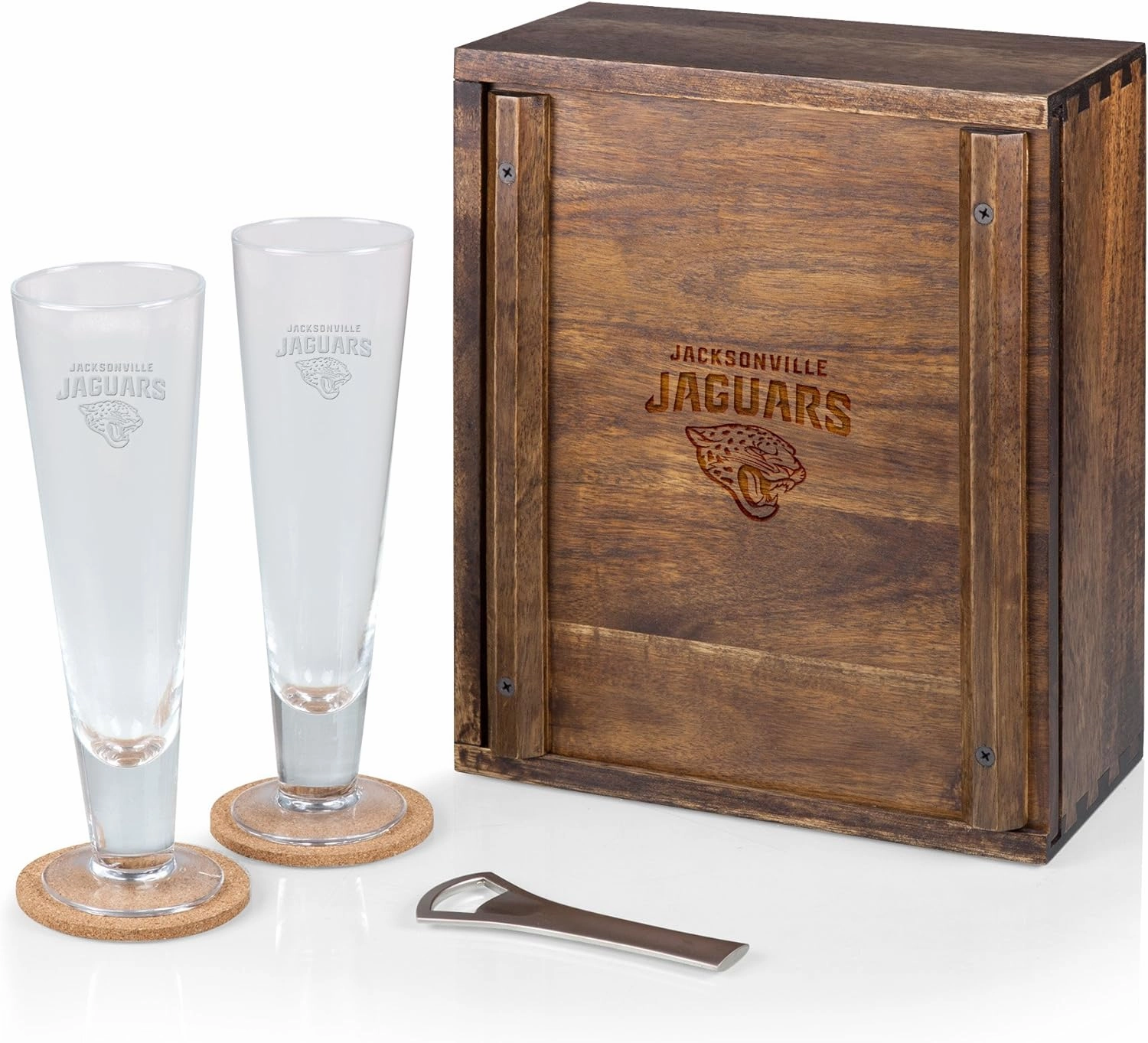 PICNIC TIME NFL Jacksonville Jaguars Pilsner Craft Beer Set with 2 Beer Glasses - Gift for Beer Lovers