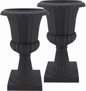 PL50BK-2 Deluxe Plastic Urn(Pack of 2), Black