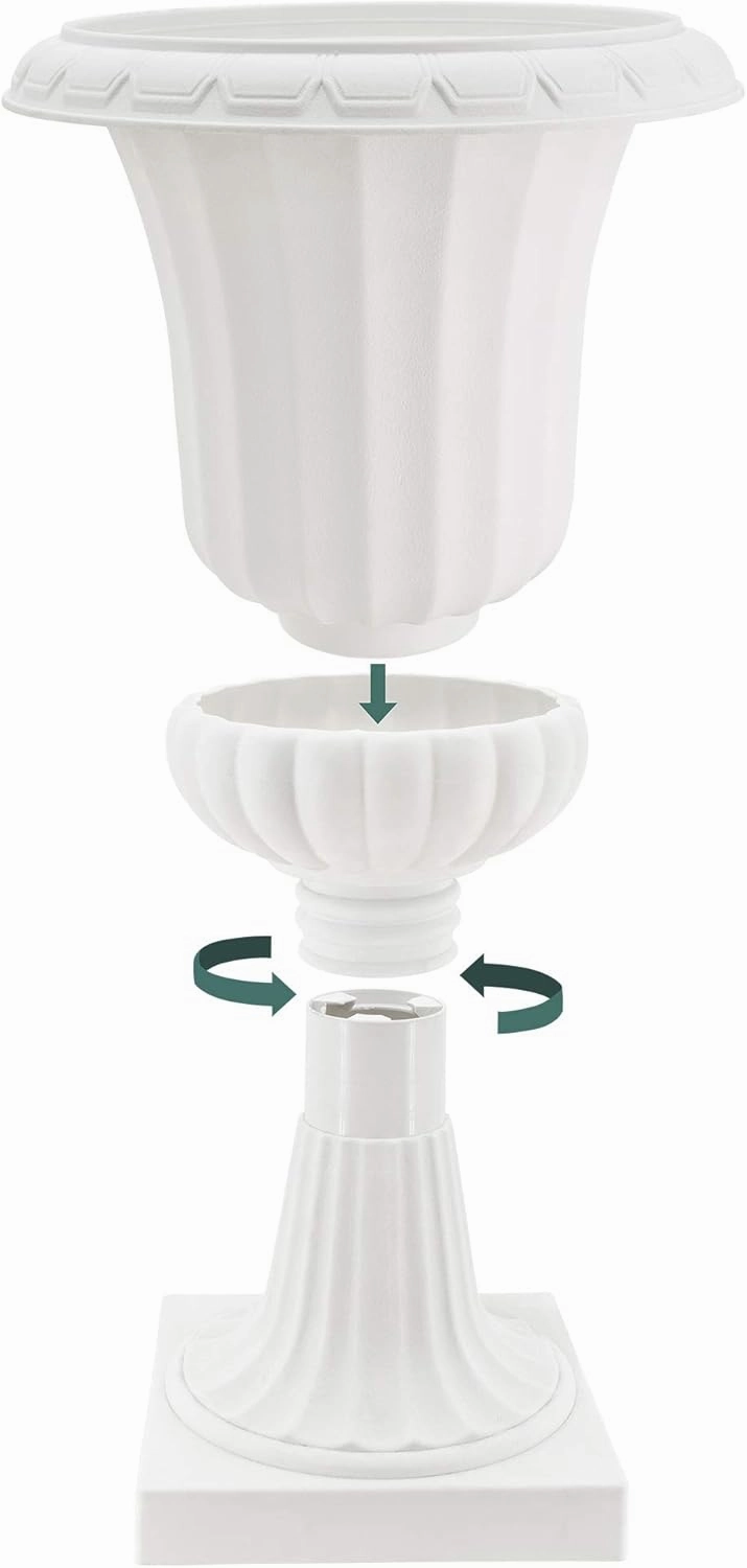 PL52WT-2 Deluxe Plastic Urn(Pack of 2), White