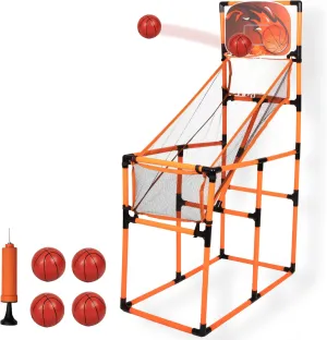 Play Platoon Kids Basketball Hoop Indoor - Arcade Games for 4-12 Year Old Kids - Perfect for Game Room. Backyard, Outdoor Shooting Games - 62 Inch Tall - Includes 4 Balls and Pump