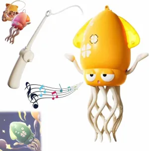 Playful Dancing Octopus Toy, Smart Tentacle Explorer, Dancing Squid Toy, Swing Avoidanceoctopus Obstacle, Electric Magic Crazy Crawling Auto-Dance Squid Toys with LED Lights & Music(Yellow)