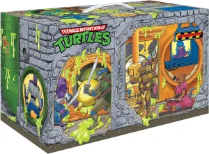 PlayMates Teenage Mutant Ninja Turtles: Retro Rotocast Sewer Lair 6-Piece Action Figure Set, Multicolor