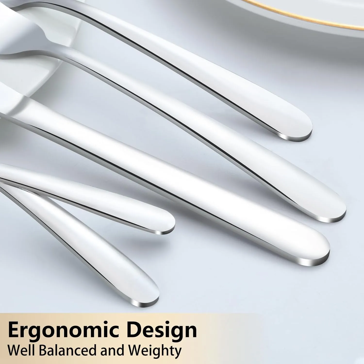 Pleafind 40-Pcs Silverware Set for 8, Premium Stainless Steel Flatware Set, Include Forks Spoons and Knives Set, Mirror Polished Cutlery Utensil Set for Home Restaurant, Dishwasher Safe