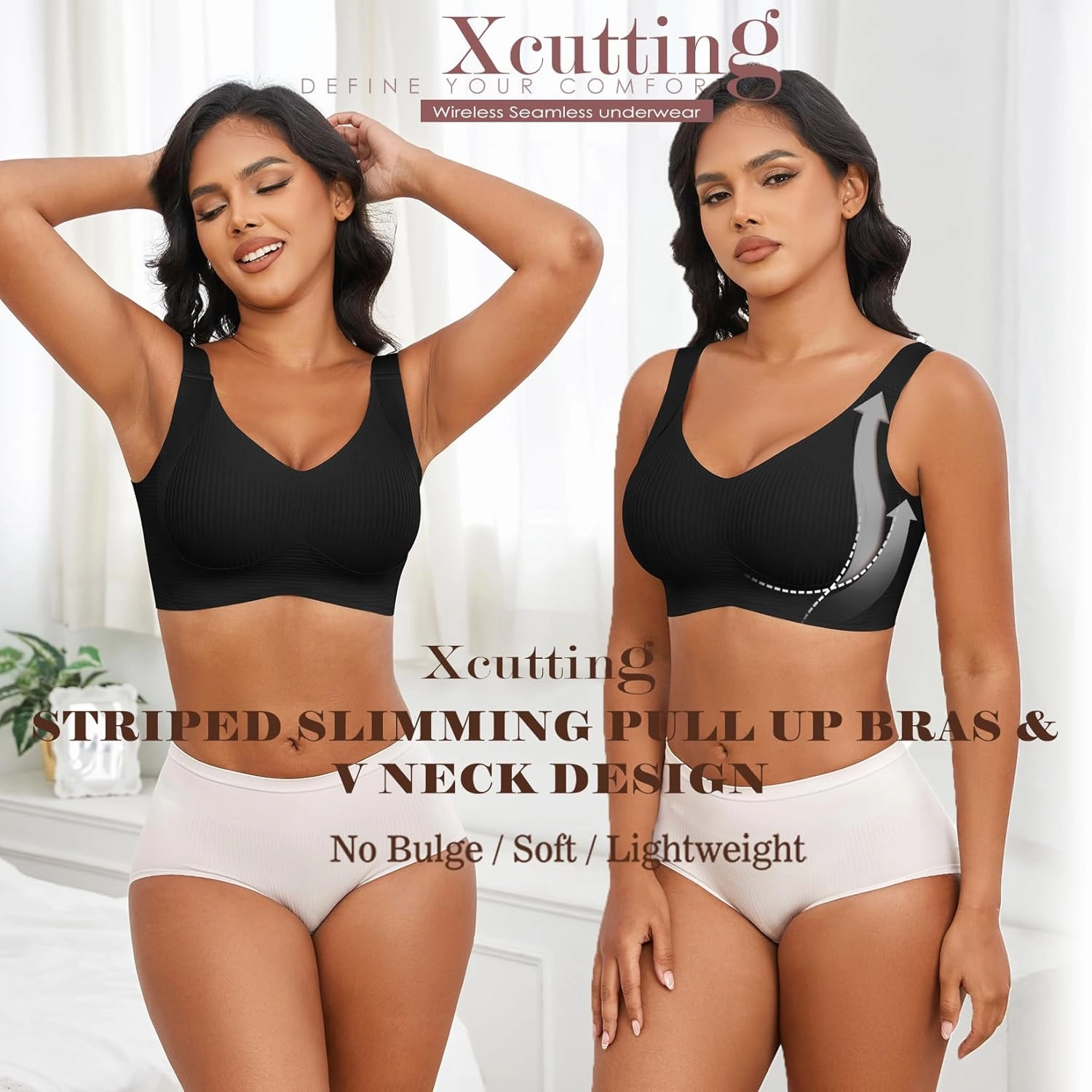 Plus Size Bras for Women No Underwire Full Coverage Everyday Bras Comfortable Wireless Padded Bras