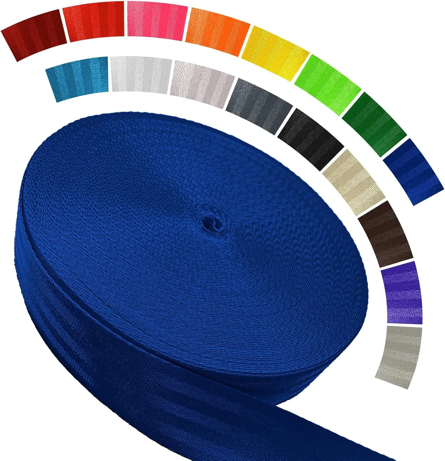 Polyester Webbing Strap 16 Colors – 1"&1.5"&1.9" – 16.5 25 33 55 Yards Heavy Duty Webbing Roll, Flat Webbing Strap for Indoor&Outdoor Gear, Climbing, DIY Crafting, Repairing