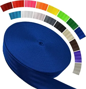 Polyester Webbing Strap 16 Colors – 1"&1.5"&1.9" – 16.5 25 33 55 Yards Heavy Duty Webbing Roll, Flat Webbing Strap for Indoor&Outdoor Gear, Climbing, DIY Crafting, Repairing