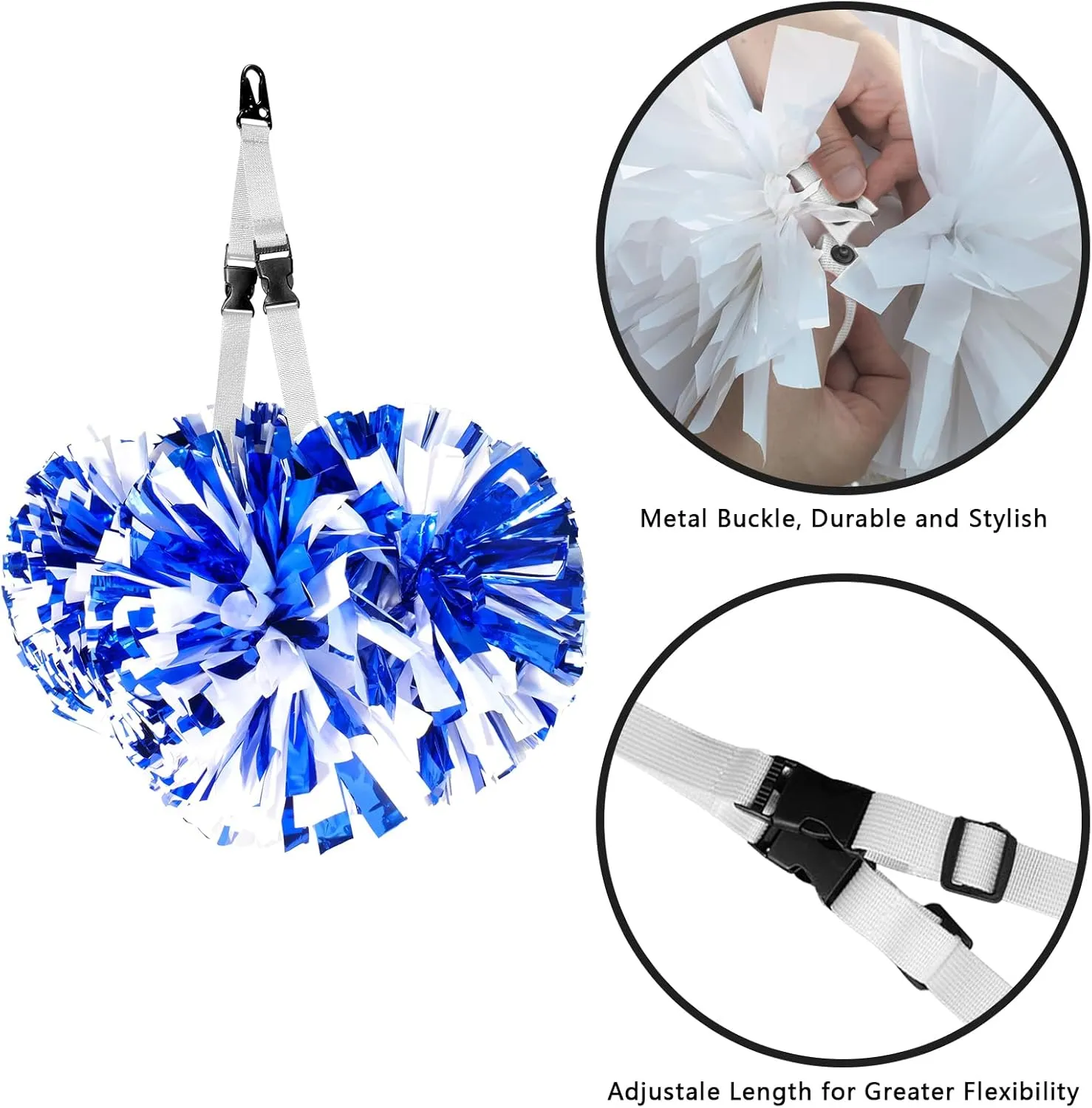 Pom Pony Pom Holder for Backpack Cheer - Adjustable Cheer Pom Poms Holder - Cheer Bag Accessories for Pom Pom Protection