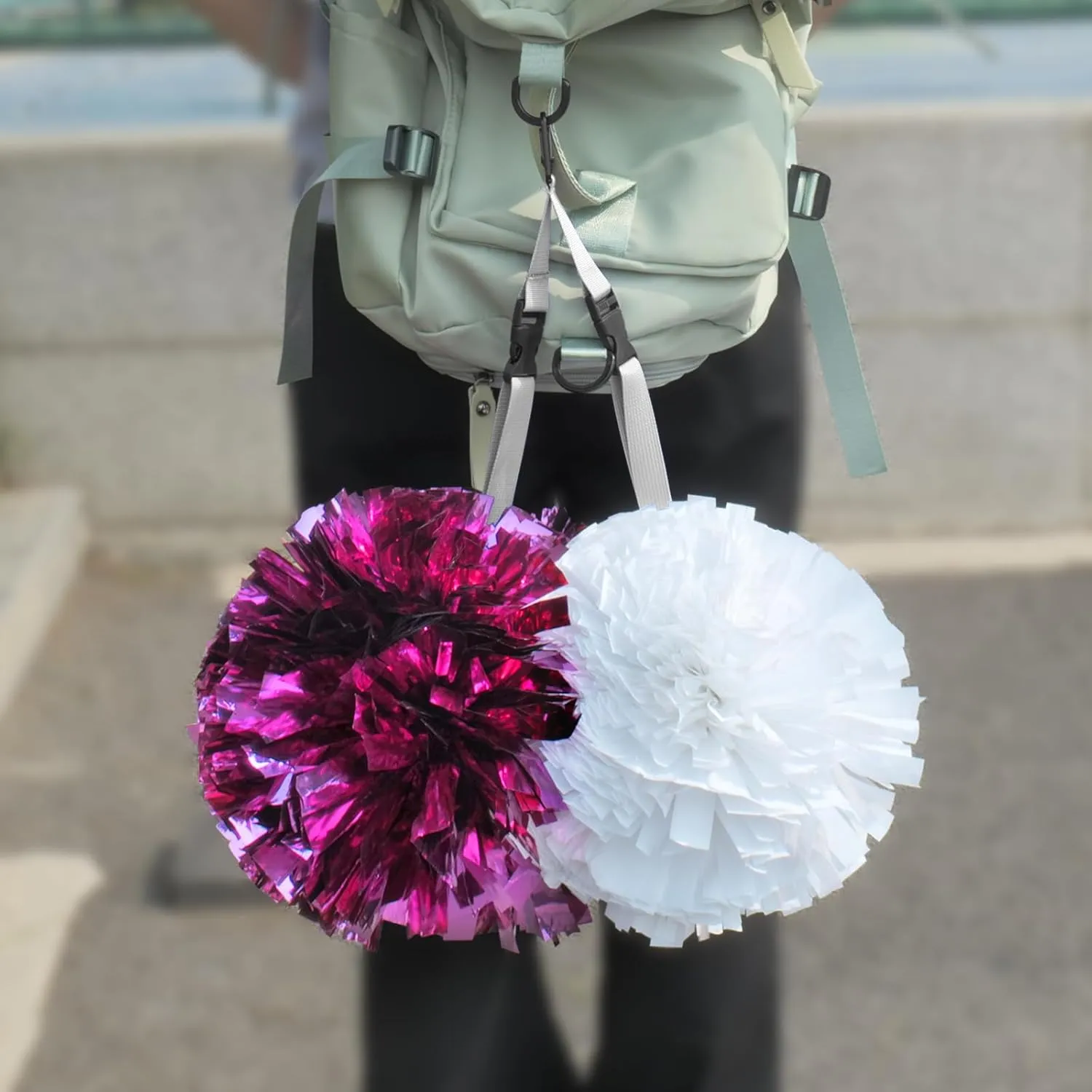 Pom Pony Pom Holder for Backpack Cheer - Adjustable Cheer Pom Poms Holder - Cheer Bag Accessories for Pom Pom Protection