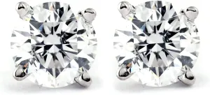 Pompeii Certified 1.00Ct Natural Round Screw Back Diamond Studs 14k Gold