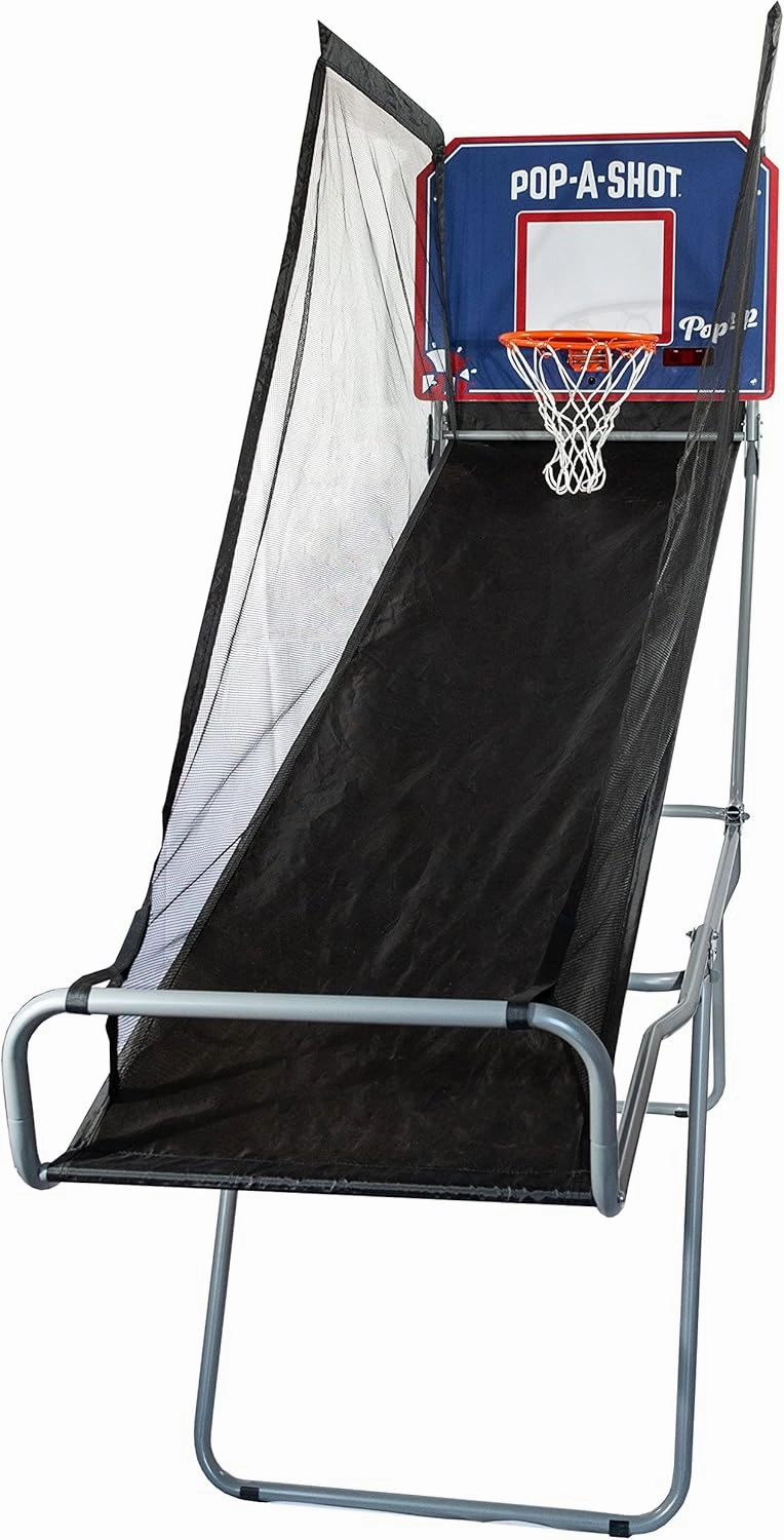 Pop-A-Shot - Pop-Up Game | Arcade Basketball Inside, Out, and On The Go | Infrared Sensor Scoring | 3 Balls | Foldable, Portable, Tote Bag Included