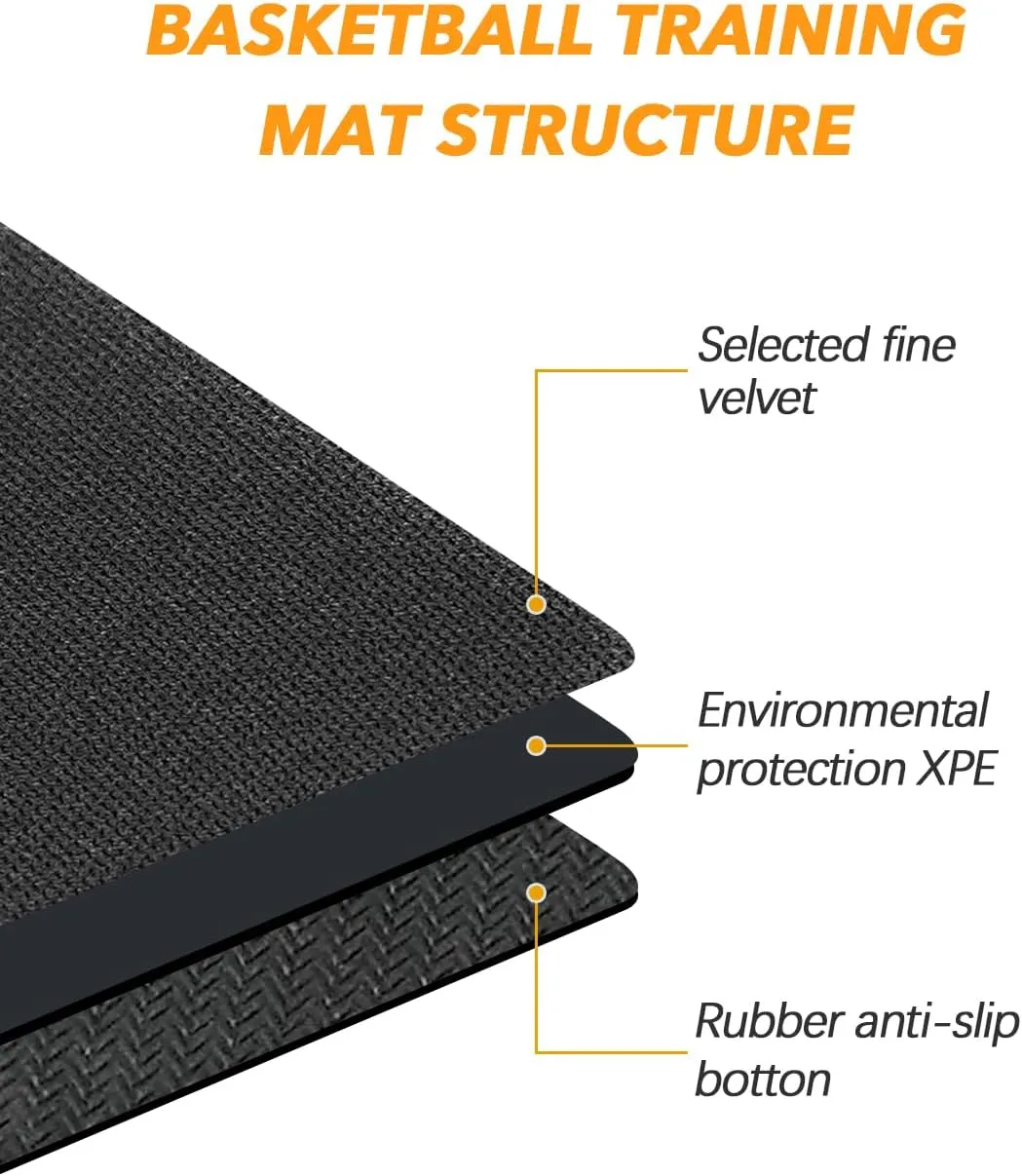 Portable Basketball Footwork Training Mat, Agility Footstep Training Mat, Basketball Pads for Training All Levels, Non-Slip Silent Equipment for All Ages to Improve Speed, Strength and Coordination