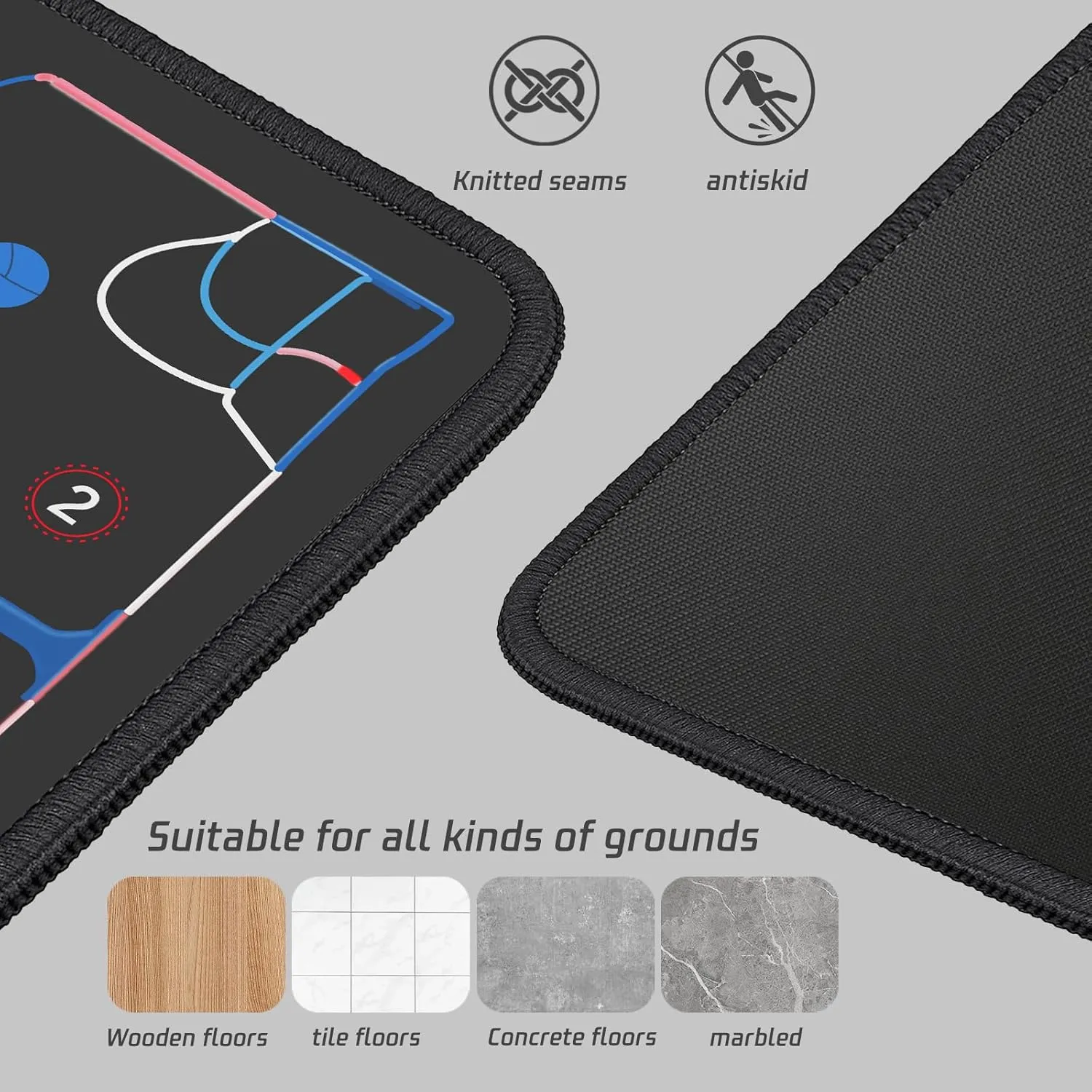 Portable Basketball Footwork Training Mat, Agility Footstep Training Mat, Basketball Pads for Training All Levels, Non-Slip Silent Equipment for All Ages to Improve Speed, Strength and Coordination