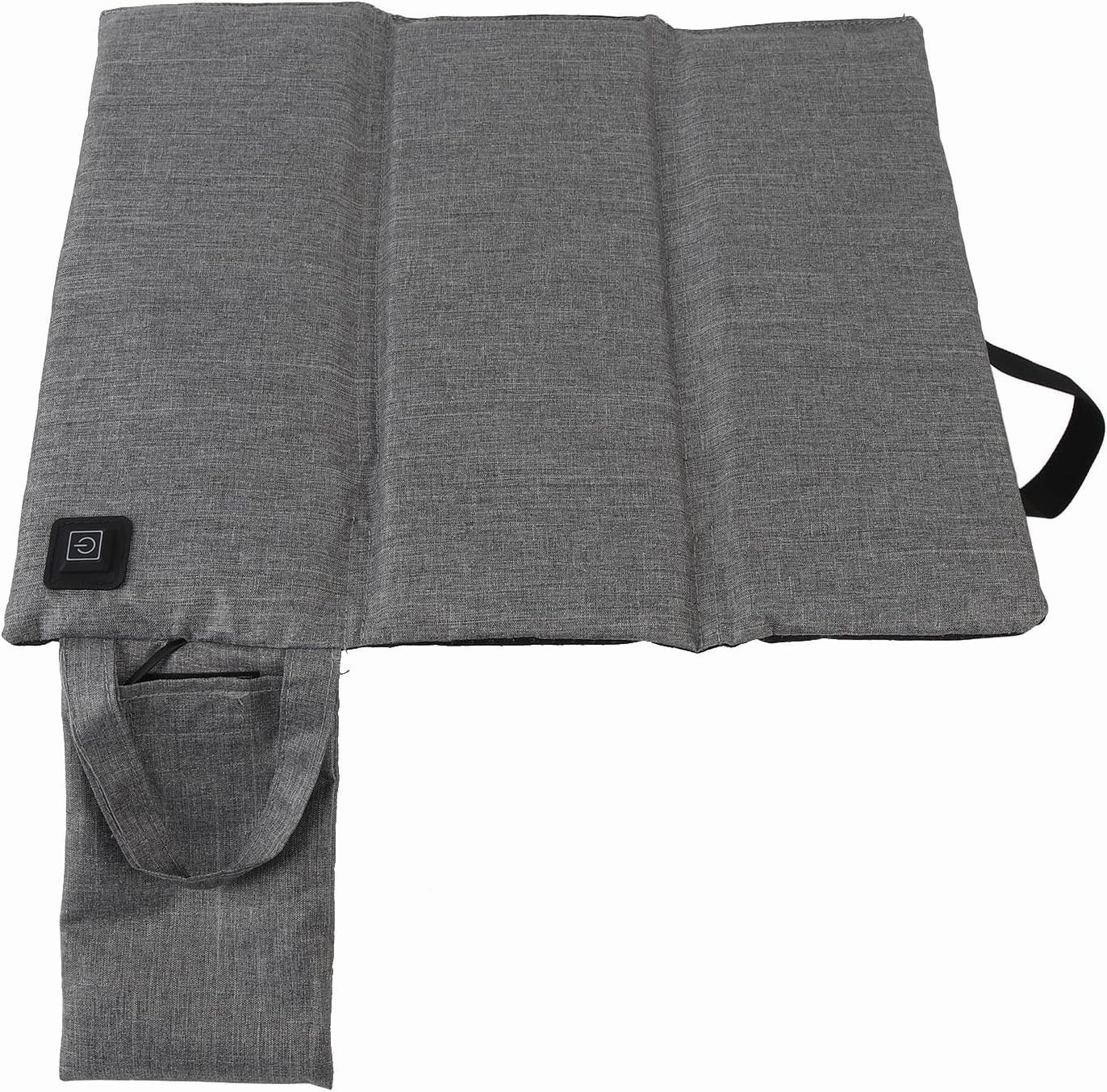 Portable Heated Seat Cushion Adjustable Temperature Lightweight Foldable USB Heating Seat Pad for Outdoor Stadium Camping (Frosted Light Grey)