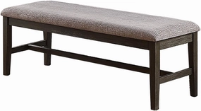 Poundex Dining Bench with Upholstered Cushion,Grey