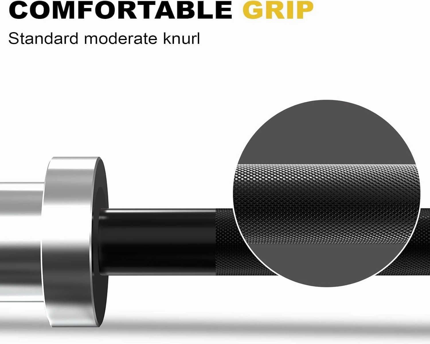 POWER GUIDANCE Chrome Olympic Barbell Bar, 2 Inch Weight Bar for lifting, Hip Thrusts,Universal Strength Training Bars ​4ft/5ft/6ft