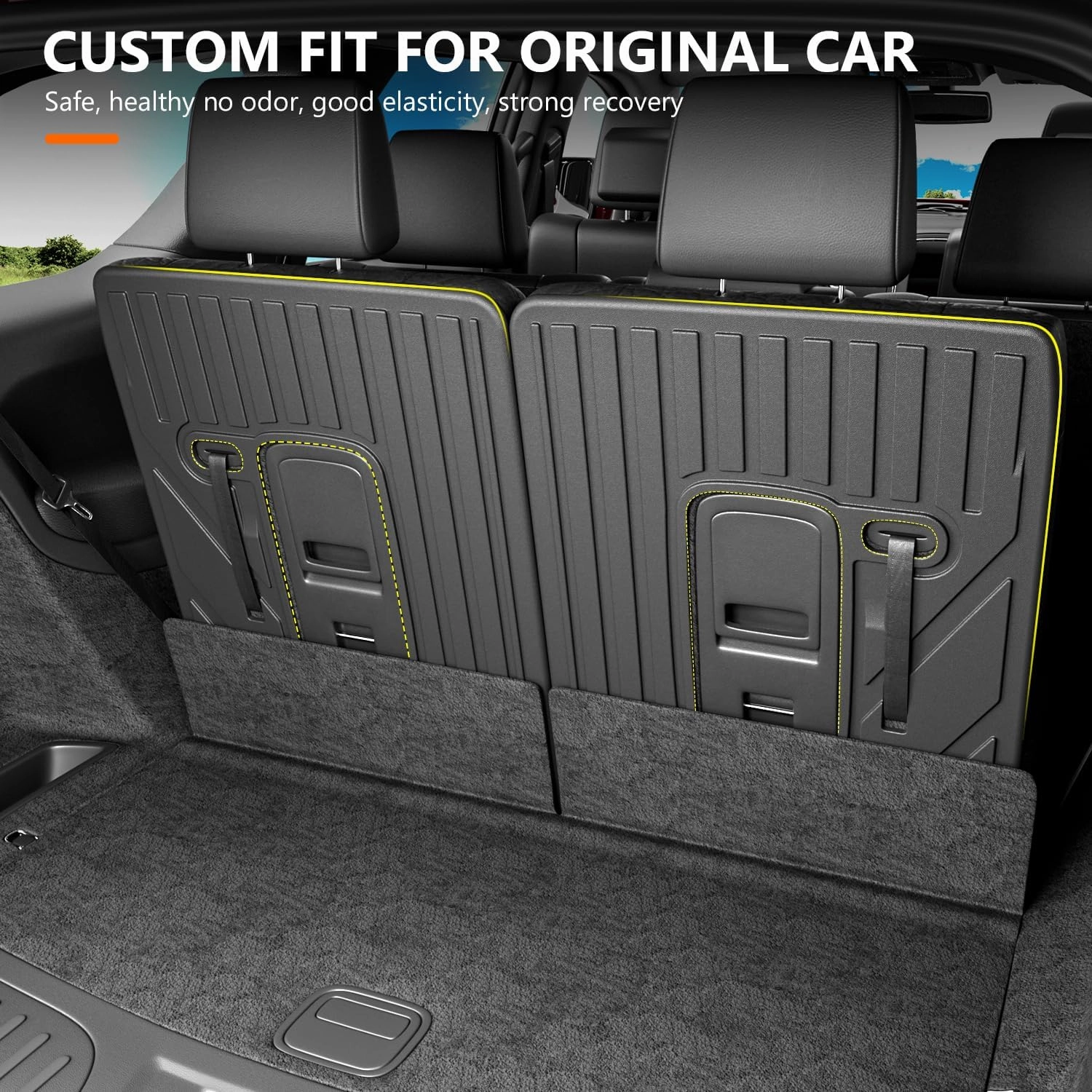 powoq 3rd Backrest Mat Compatible with 2016-2025 Dodge Durango 6&7 Seats Seat Back Protector Replacement for 2016-2025 Dodge Durango Accessories (3rd Row Backrest Mat)