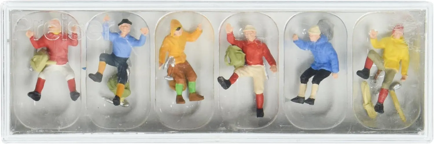 Preiser 10190 Sports & Recreation Mountain Climbers pkg(6) HO Scale Figure