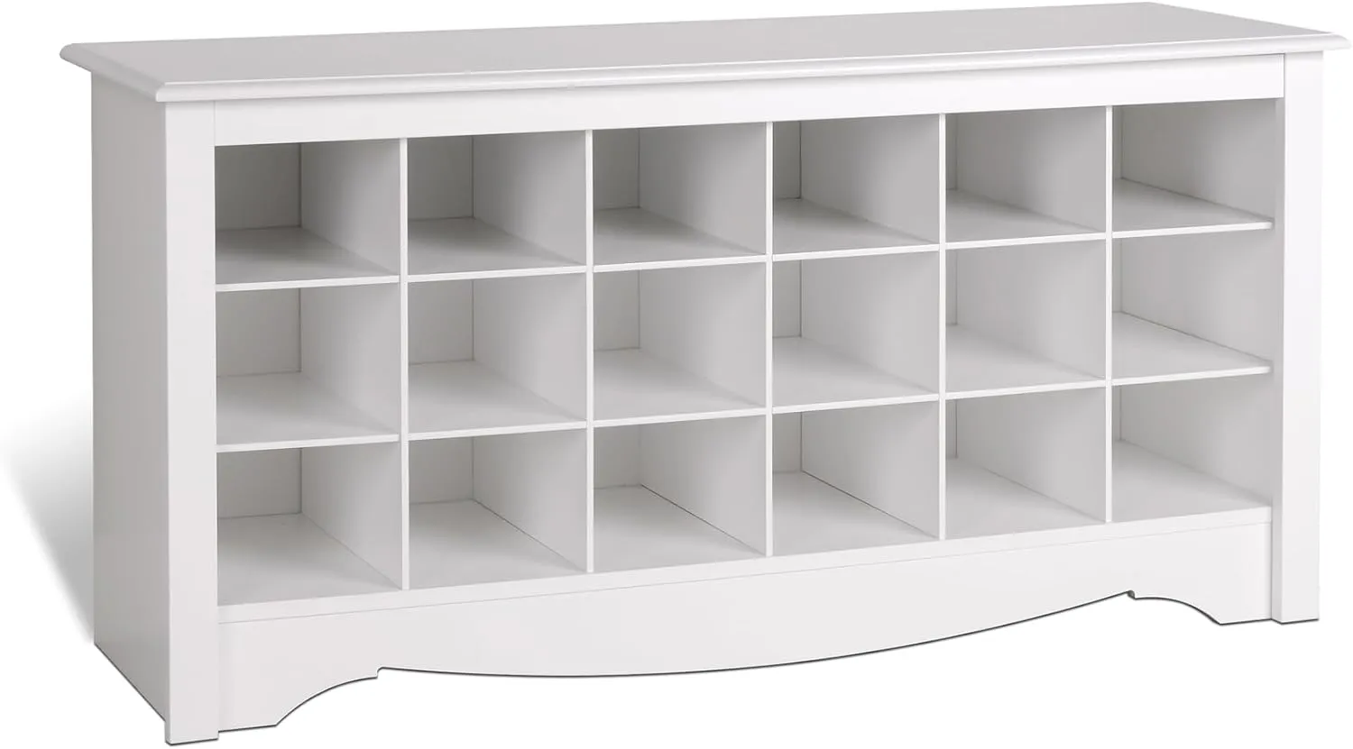PREPAC Shoe Storage Cubbie Bench, 24" x 48" x 16", White