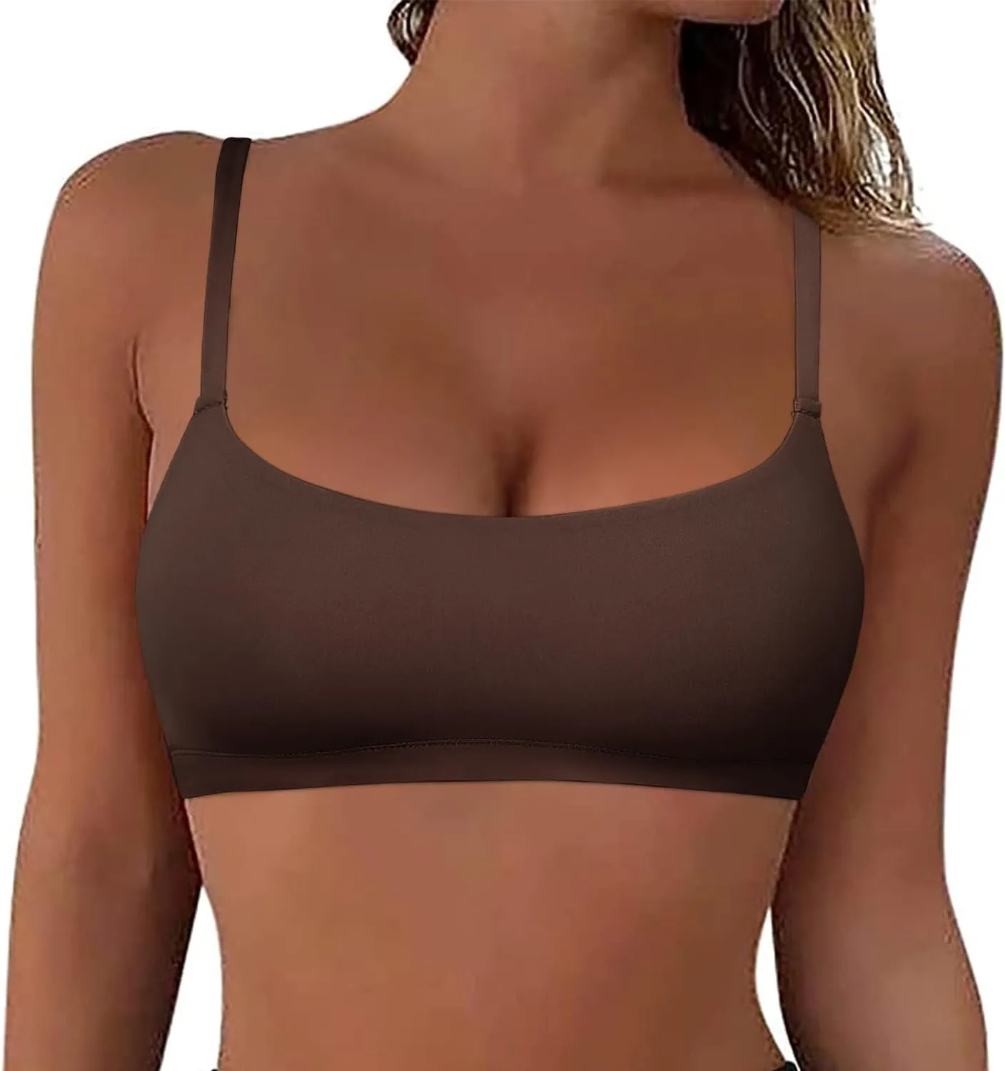 PrettyGuide Women's Wireless Bralette No Padding Scoop Neck Seamless No Underwire Smoothing Everyday Bra