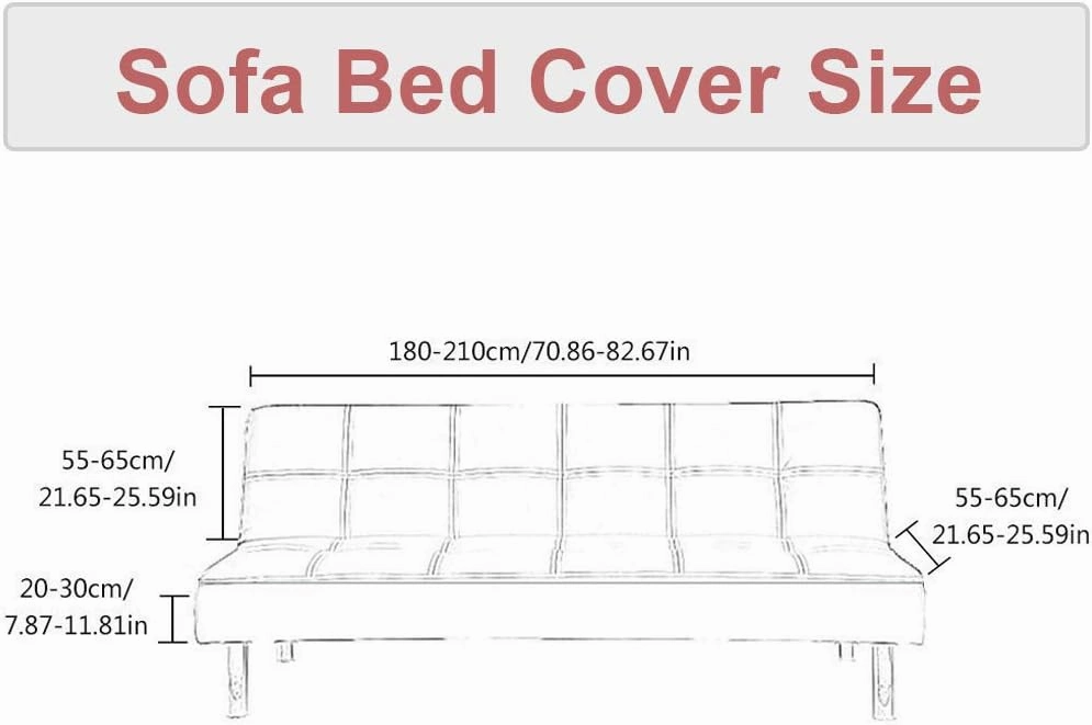 Printed Futon Cover Stretch Sofa Bed Slipcovers Full Twin Queen Size Armless Couch Loveseat Protector Covers with Elastic Bottom for Living Room Bedroom Furniture (QiuJu)