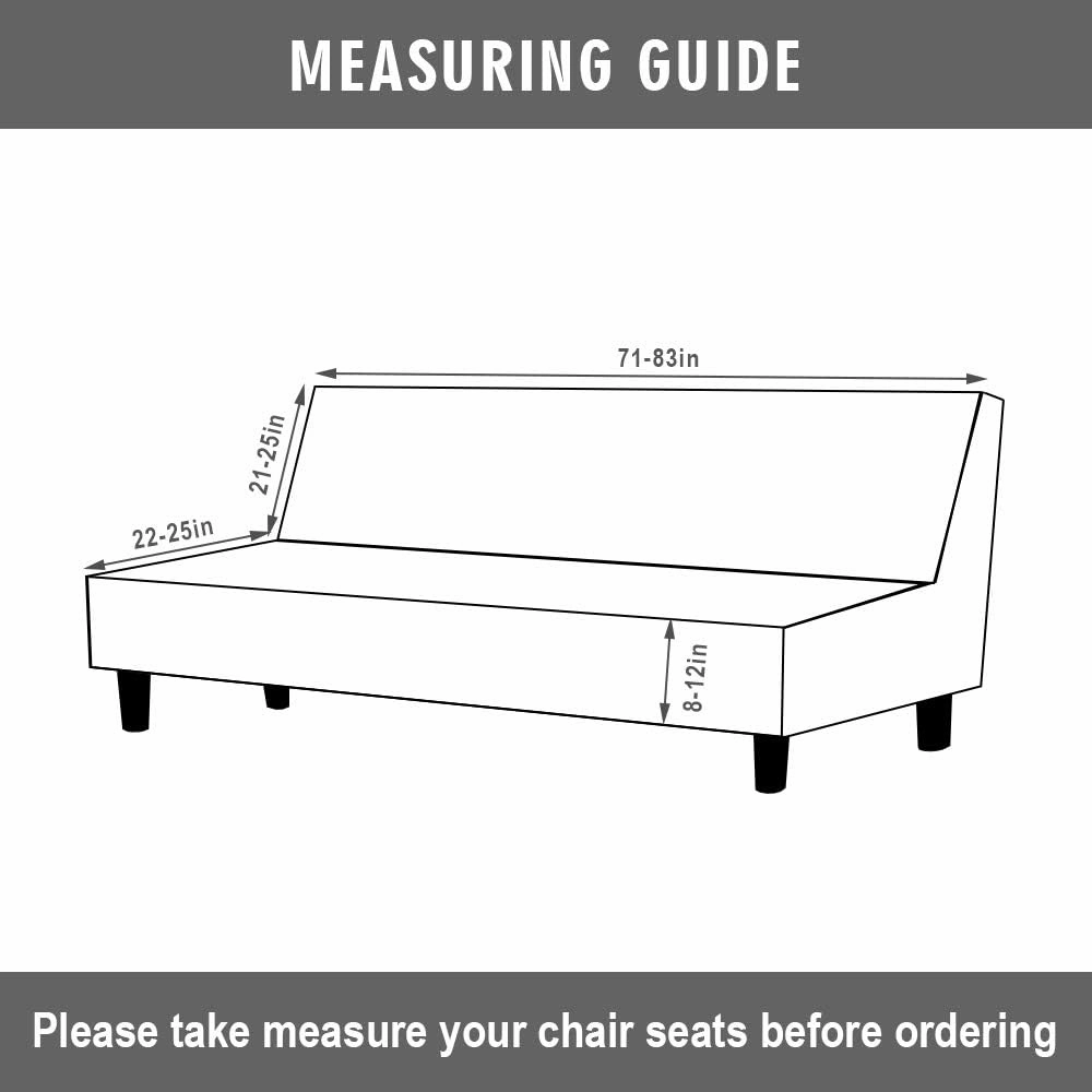 Printed Futon Cover Stretch Sofa Bed Slipcovers Full Twin Queen Size Armless Couch Loveseat Protector Covers with Elastic Bottom for Living Room Bedroom Furniture (QiuJu)