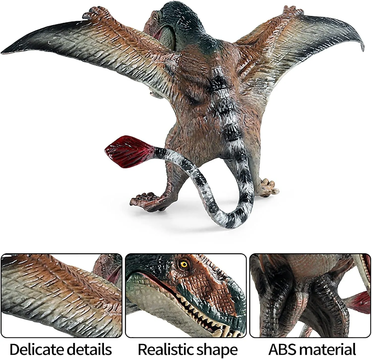 Pterodactyl Dinosaur Action Figures - Realistic Flying Toy | Movable Mouth | Pteranodon Dino Toys | Cake Toppers | For Boys and Girls