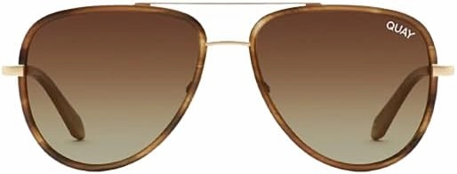 Quay - Sunglasses for Men & Women, Polarized Aviator Lenses with UV Protection (All In Medium)