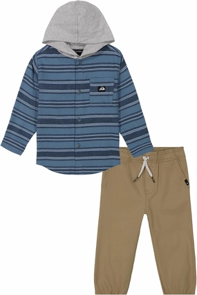 Quiksilver boys 2pc Woven/Knit Shirt Pant Set