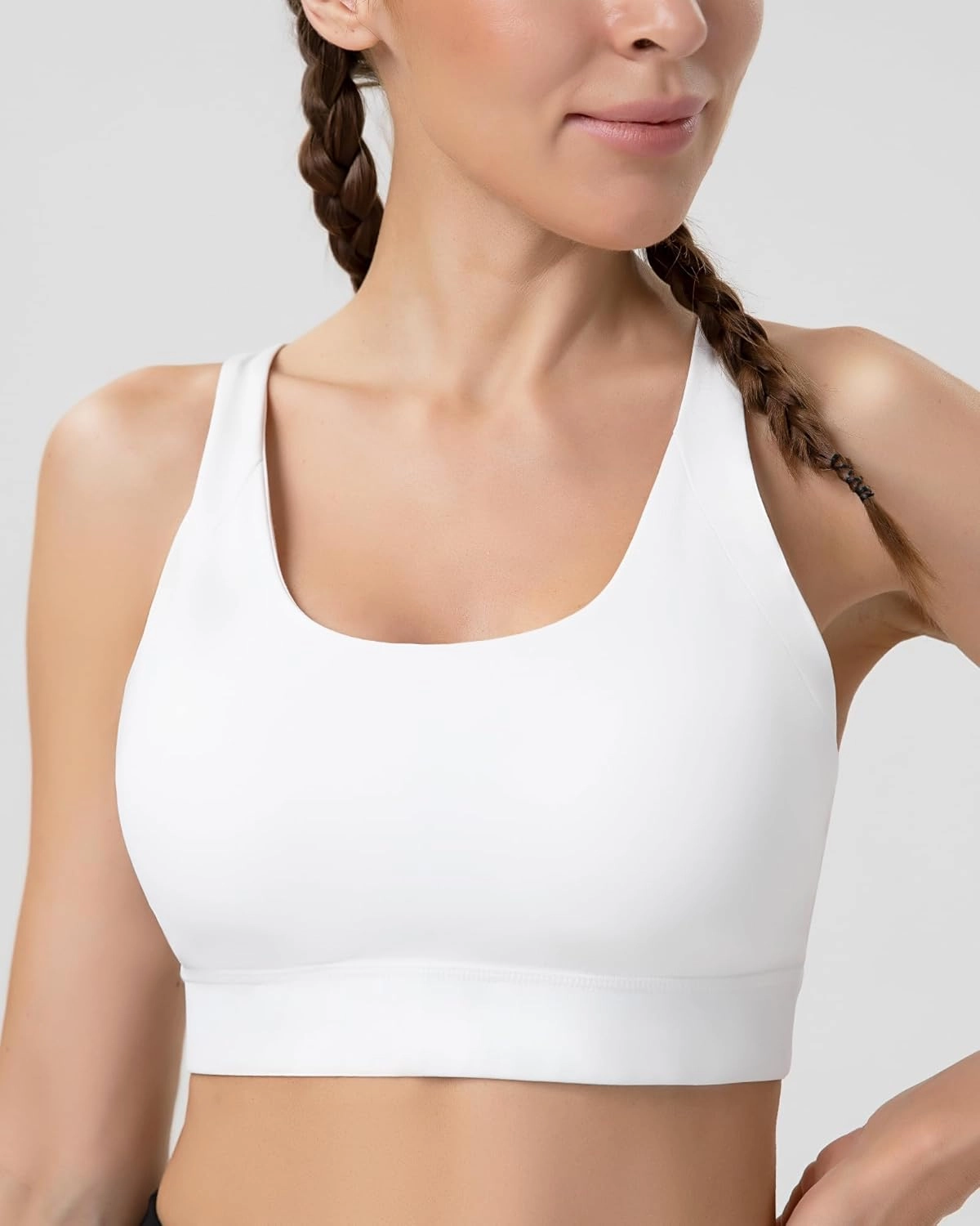 Racerback Sports Bras for Women High Support Adjustable Straps Molded Cup Workout Fitness Running Gym Bra