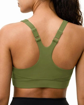 Racerback Sports Bras for Women High Support Adjustable Straps Molded Cup Workout Fitness Running Gym Bra