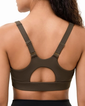Racerback Sports Bras for Women High Support Adjustable Straps Molded Cup Workout Fitness Running Gym Bra