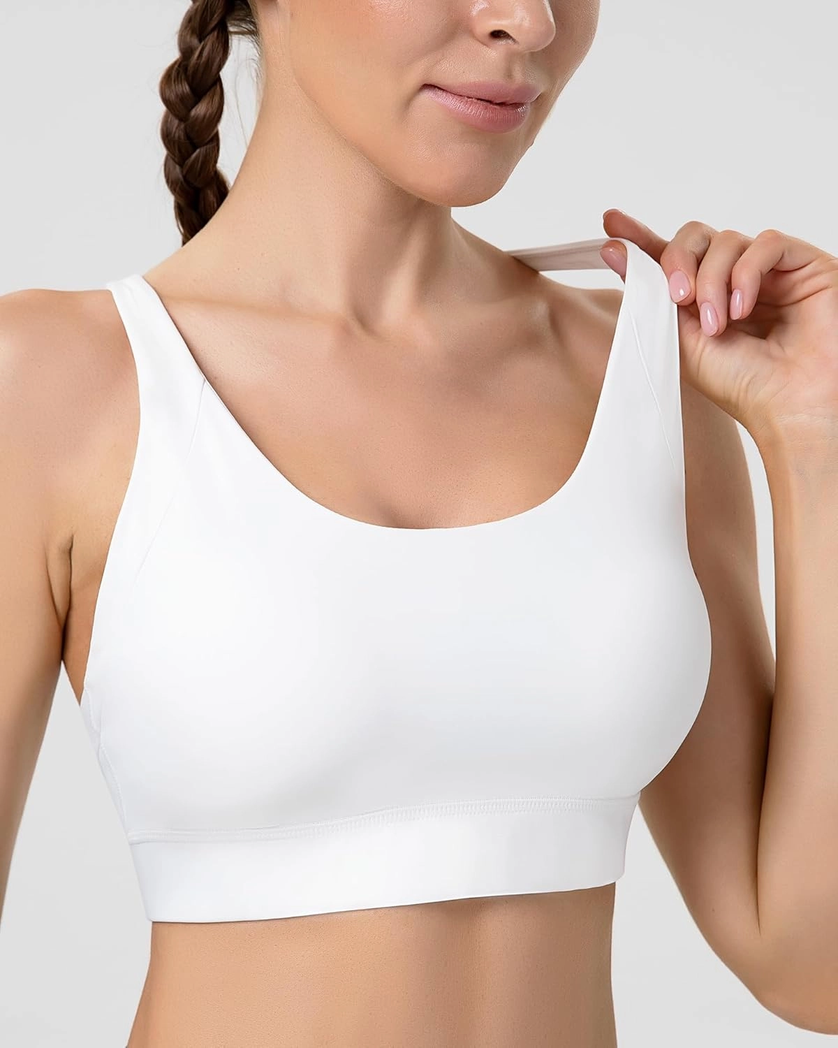 Racerback Sports Bras for Women High Support Adjustable Straps Molded Cup Workout Fitness Running Gym Bra