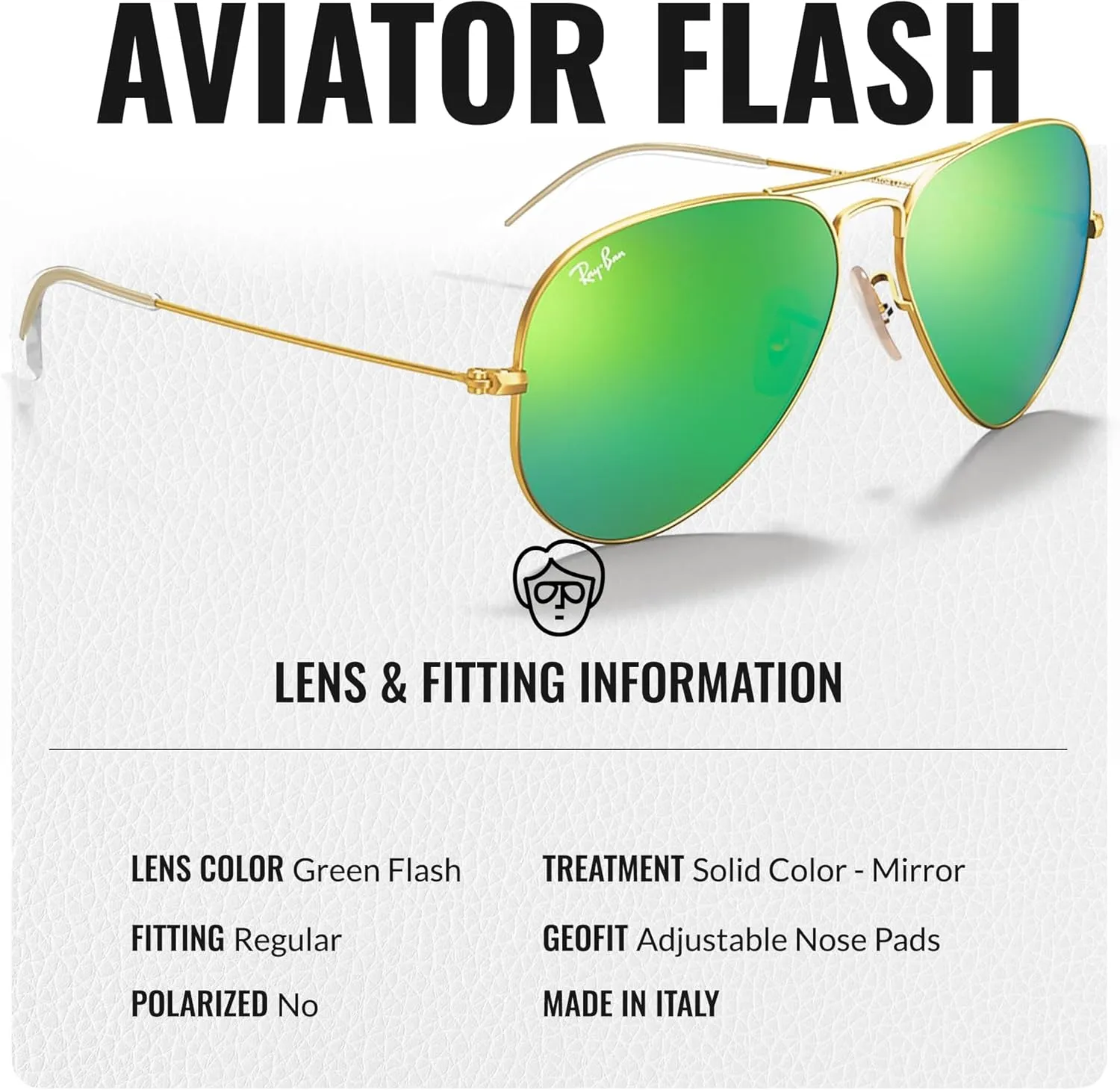 Ray-Ban RB3025 Classic Aviator Shape Sunglasses With Eyewear Kit Bundle - Adjustable Nose Pads - Retro Sunglasses