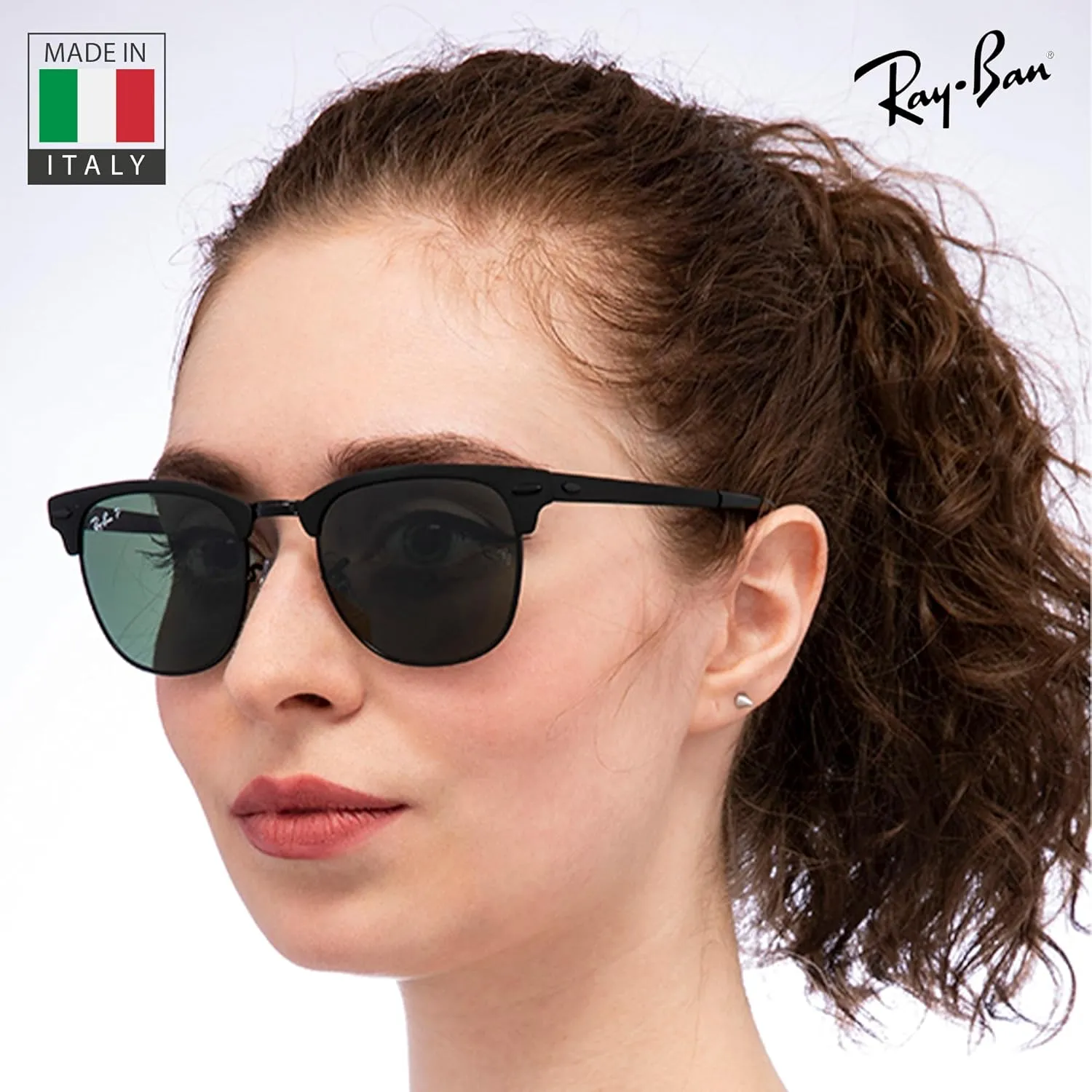 Ray-Ban RB3716 CLUBMASTER Metal Square Shape Sunglasses With Eyewear Kit Bundle - Adjustable Nose Pads - Square Sunglasses