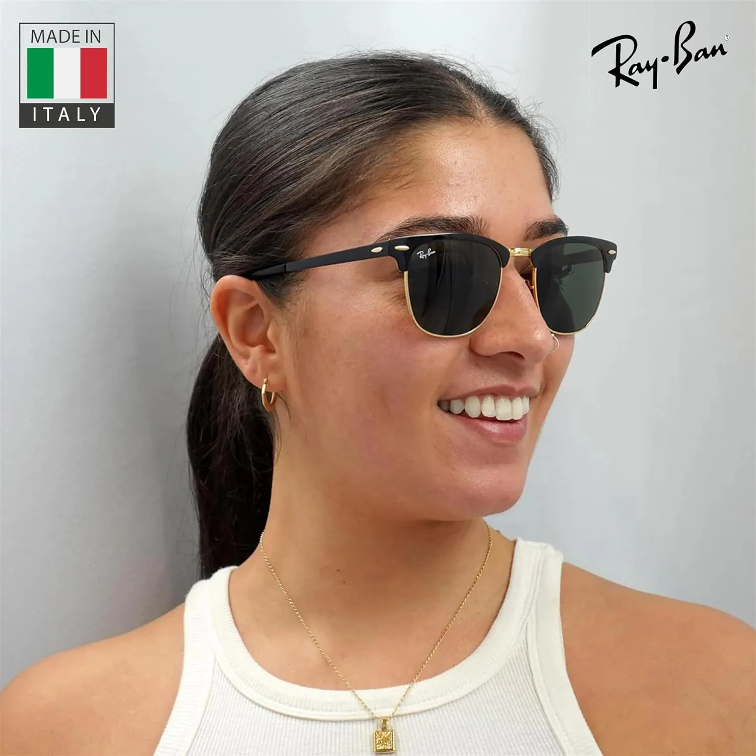 Ray-Ban RB3716 CLUBMASTER Metal Square Shape Sunglasses With Eyewear Kit Bundle - Adjustable Nose Pads - Square Sunglasses