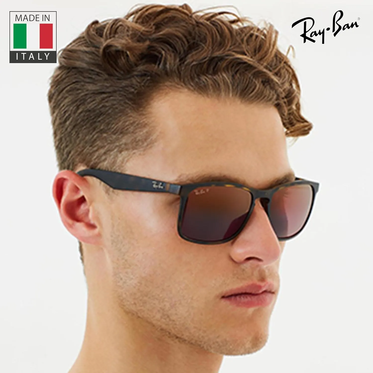 Ray-Ban RB4264 CHROMANCE Square Shape Sunglasses With Eyewear Kit Bundle - Adjustable Nose Pads - Square Sunglasses