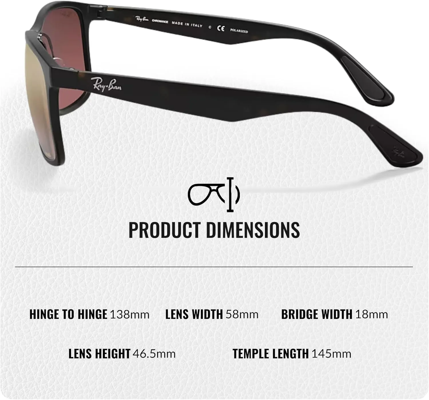 Ray-Ban RB4264 CHROMANCE Square Shape Sunglasses With Eyewear Kit Bundle - Adjustable Nose Pads - Square Sunglasses