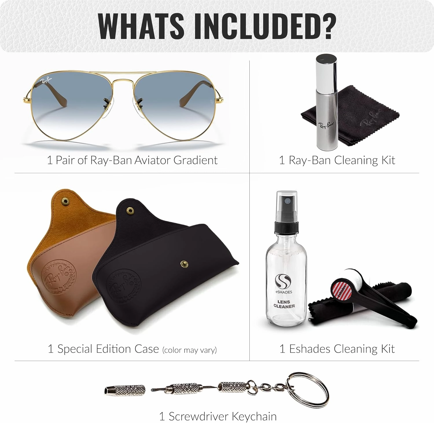 Ray-Ban RB3025 Classic Gradient Aviator Shape Sunglasses With Eyewear Kit Bundle - Adjustable Nose Pads - Retro Sunglasses
