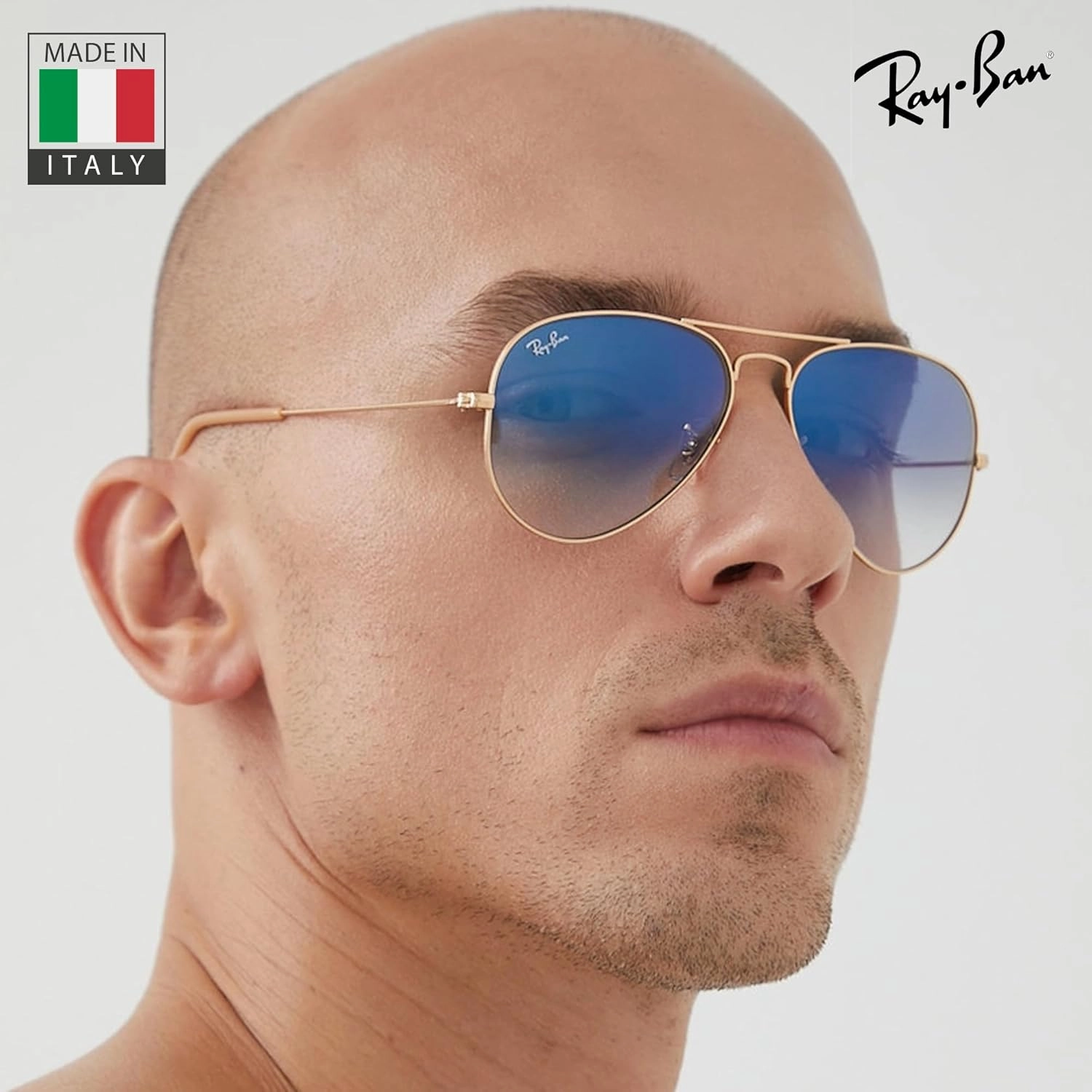Ray-Ban RB3025 Classic Gradient Aviator Shape Sunglasses With Eyewear Kit Bundle - Adjustable Nose Pads - Retro Sunglasses