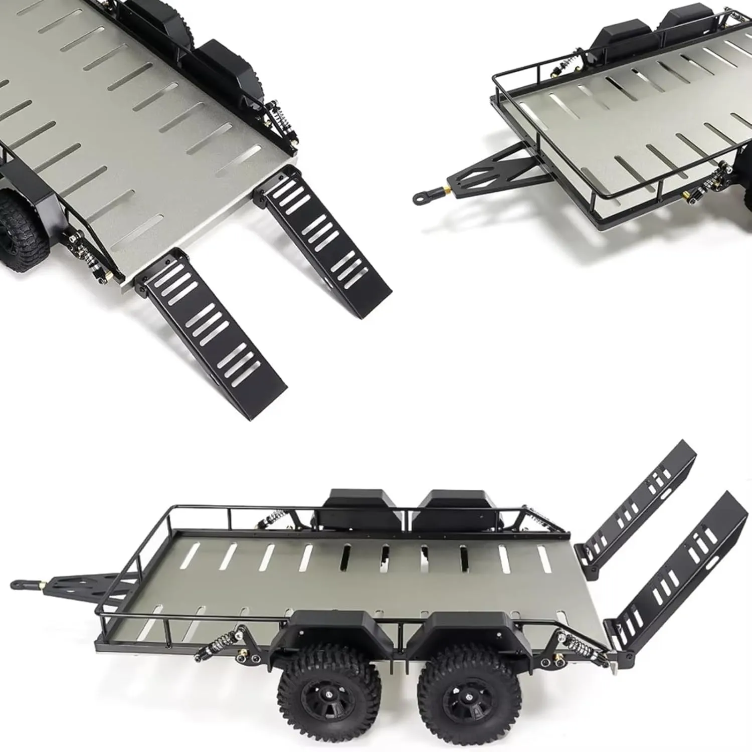 RC Car Accessories Compatible with TRX4M for TRX4-M 1/18 Remote Control Crawler Car Upgrade Parts Accessories Metal Trailer Car Cargo Carrier(Blue)