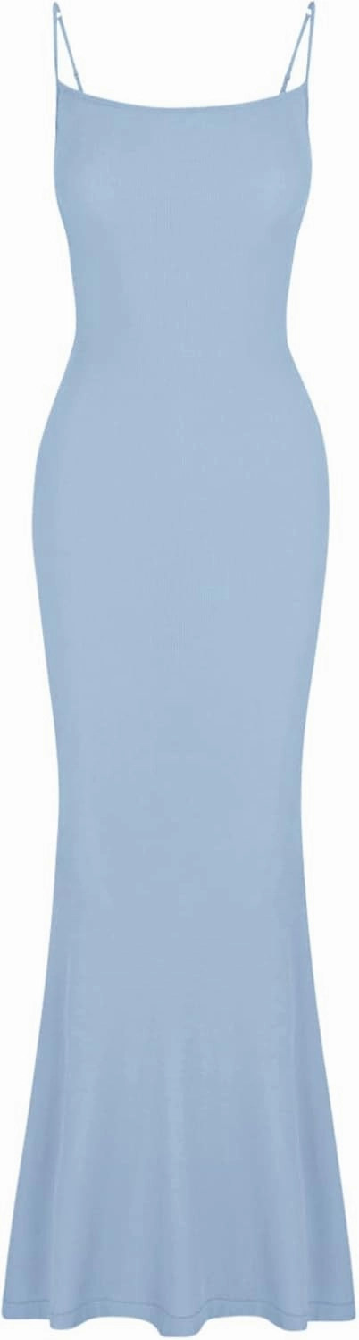 REORIA Women's Basic Sexy Lounge Slip Long Dress Elegant Sleeveless Backless Ribbed Bodycon Maxi Dresses