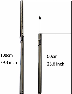 Replacement Vacuum Wand Hose,for Central Vacuums with Adjustable Length, Plated Chrome,32mm(1-1/4inch) with 1 Adapter (Not for Miele)