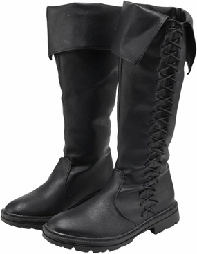 Retro Medieval Viking Pirate Cosplay Shoes Renaissance Victorian Black Knight Boots Halloween Warrior Boots