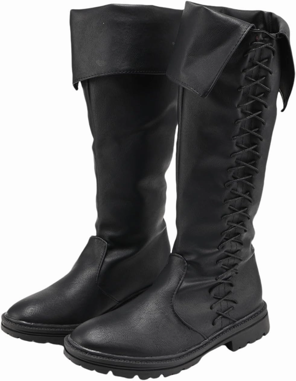 Retro Medieval Viking Pirate Cosplay Shoes Renaissance Victorian Black Knight Boots Halloween Warrior Boots