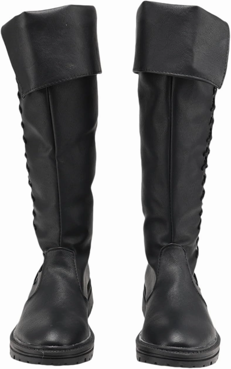 Retro Medieval Viking Pirate Cosplay Shoes Renaissance Victorian Black Knight Boots Halloween Warrior Boots