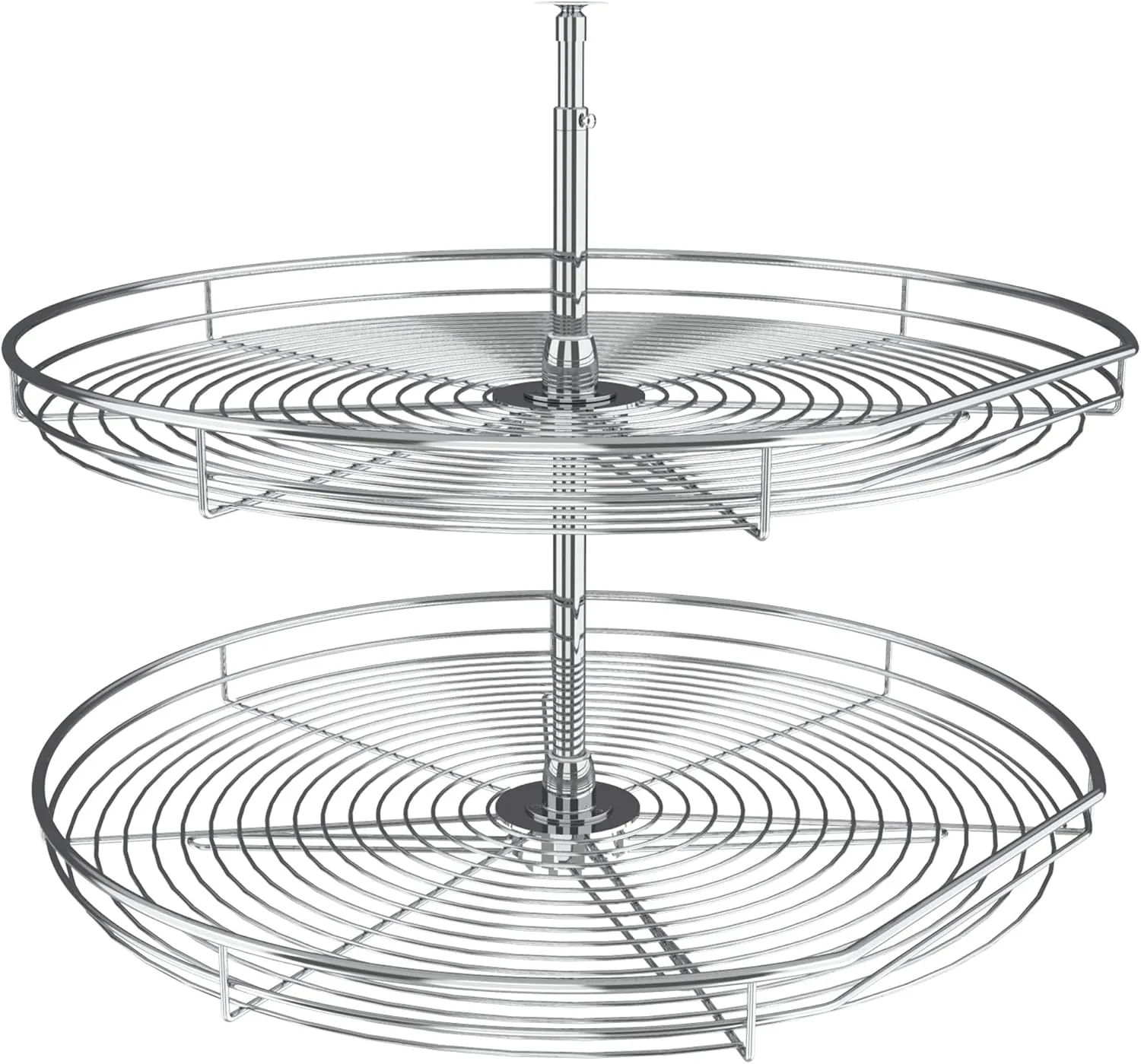 Rev-A-Shelf Chrome 32 D-Shape Lazy Susans 2-Shelf, Standard
