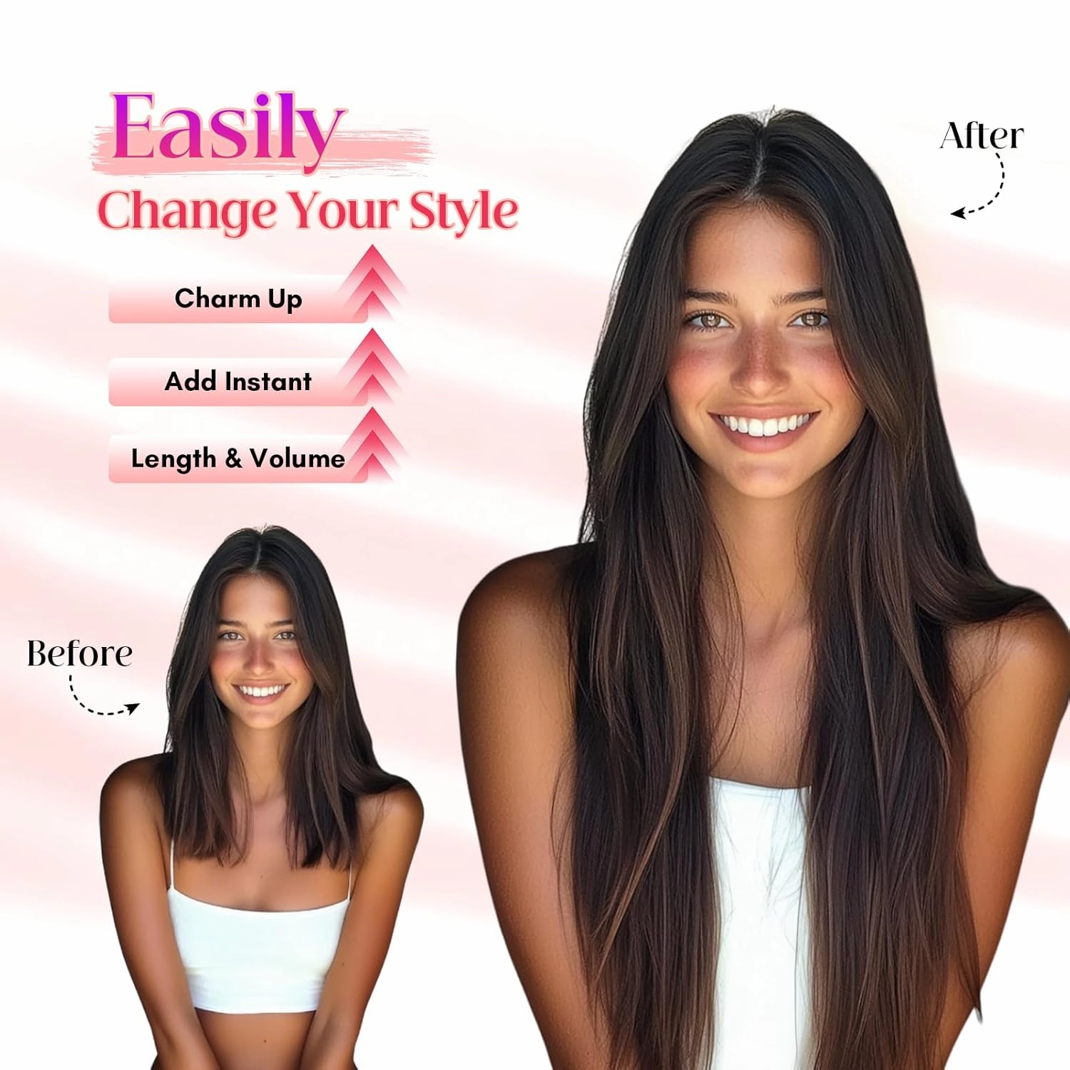 Rich Choices 100% Real Human Halo Hair Extensions Remy Invisible Wire In Hair Extensions Human Hair Clip in Hair Piece Straight,Can be Curled 20 Inch #2 Dark Brown