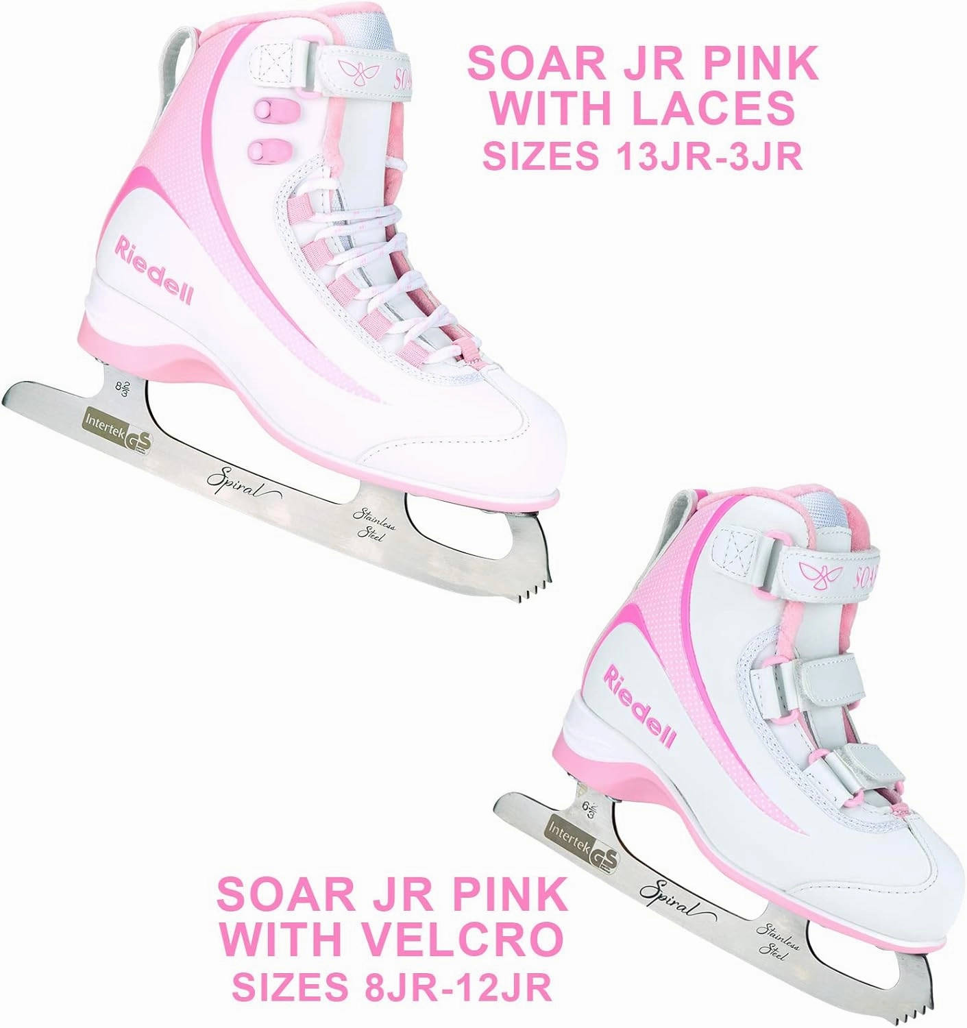 Riedell Skates - Soar Youth Ice Skates - Recreational Soft Beginner Kids Figure Ice Skates