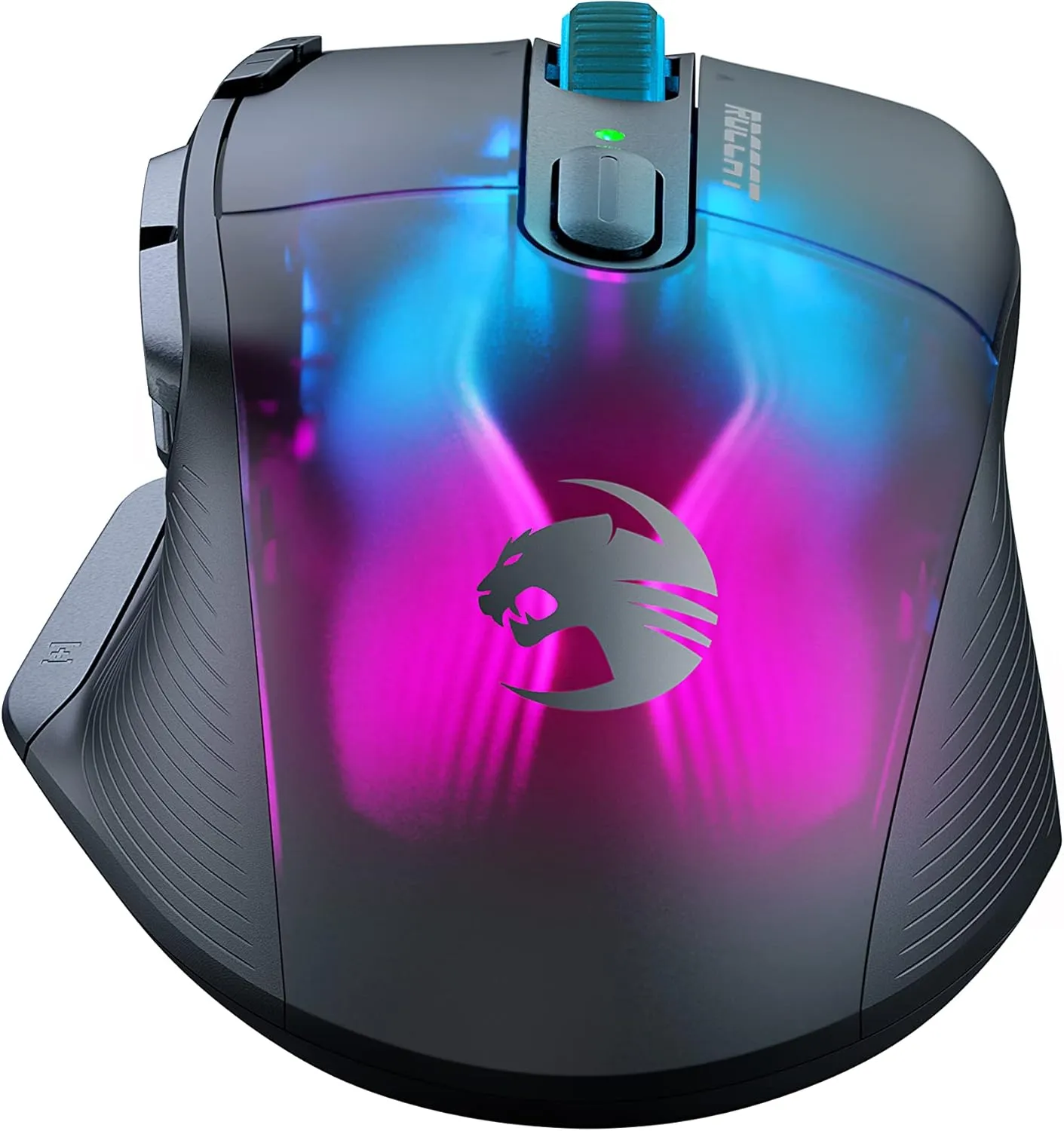 ROCCAT Kone XP Air – Wireless Customizable Ergonomic RGB Gaming Mouse, 19K DPI Optical Sensor, 100-hour Battery & Charging Dock, 29 Programmable Inputs & AIMO RGB Lighting, 4D Wheel – Black