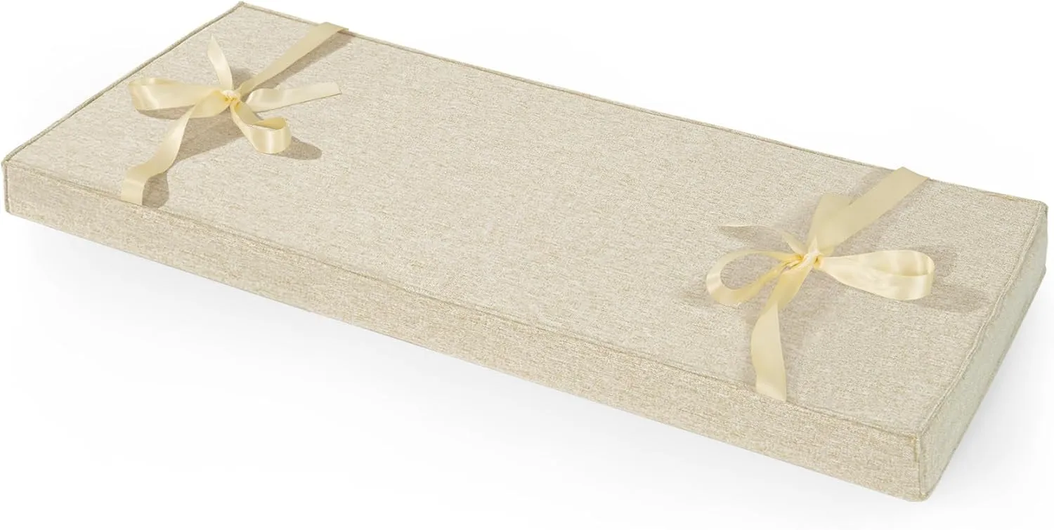 ROFIELTY Bench Cushion 47 inch, Durable Bench Cushions for Indoor Furniture, Window Seat Cushions Indoor, Personalized Custom Bench Cushion (Light Brown, 47x17x2)